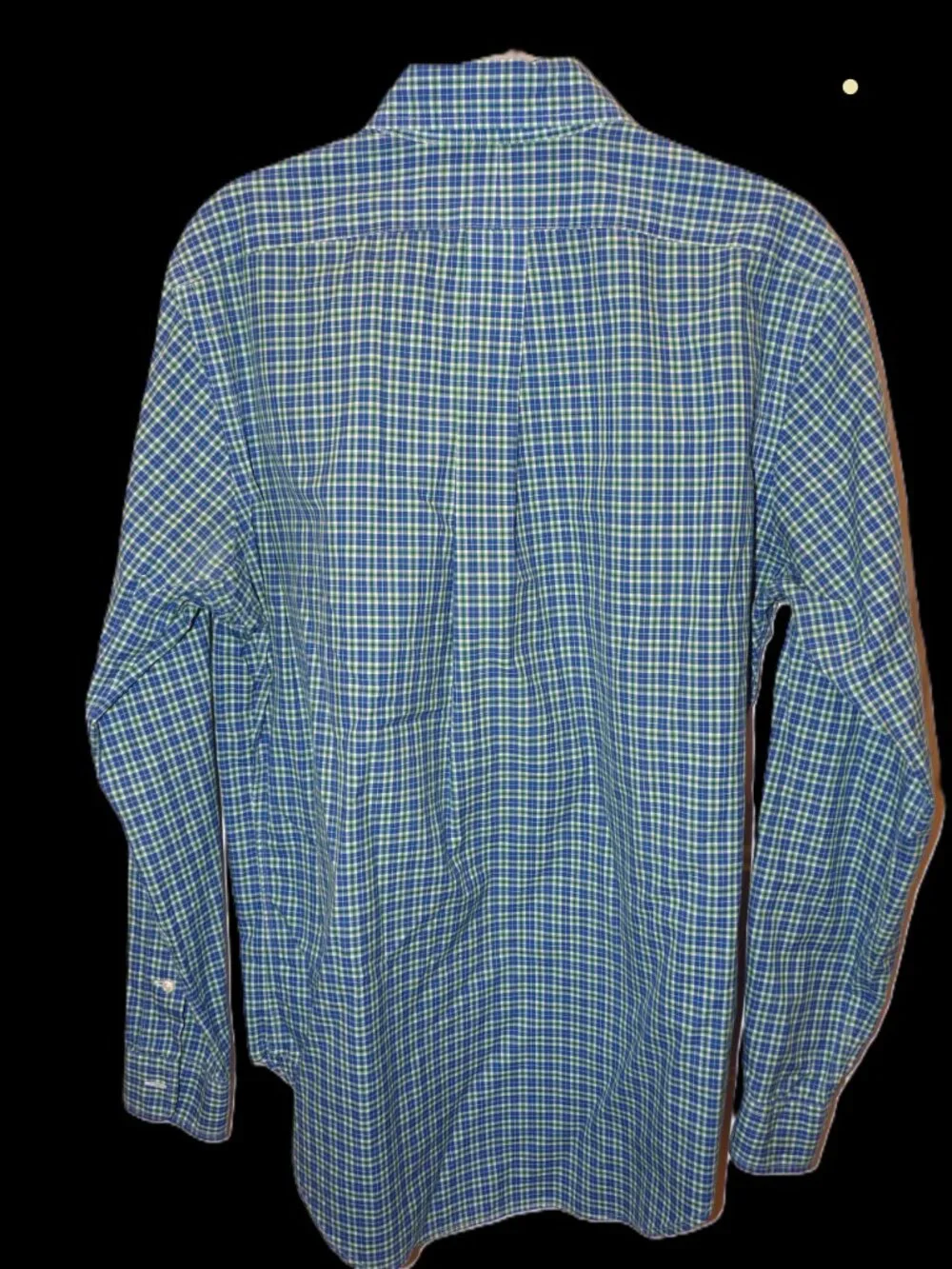 Polo Ralph Lauren oxford shirt, blue/green plaid, button up. Men's small.